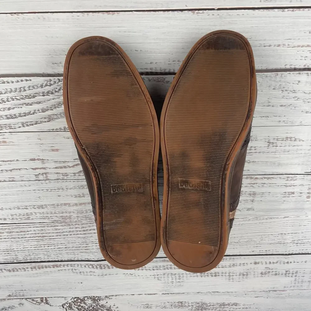Bed Stu Quinn Mens Sz 9.5 Oxford Shoes Wingtip Brown Lea